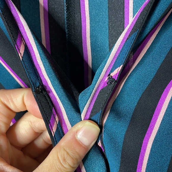 Astr The Label Striped Surplice Neck Long Sleeve Bodysuit Medium - Picture 6 of 9